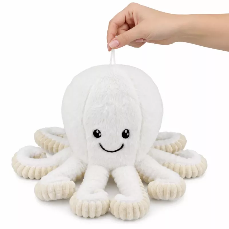 LEAN TOYS polvo de peluche com tentáculos elásticos, branco, 50 cm