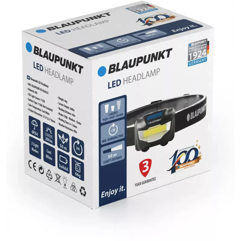 Blaupunkt BT-HL9023C lanterna de cabeça LED, 200 lm (BLAUPUNKTBT-HL9023C)