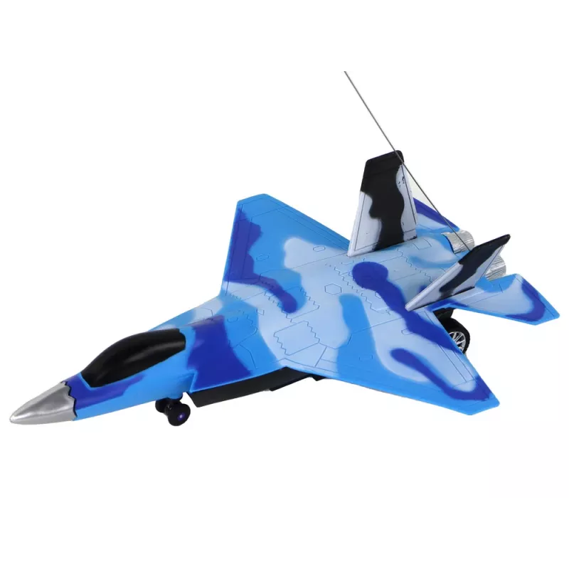 LEAN TOYS 16645 F-16 Fighting Falcon avião de combate com controlo remoto, efeitos sonoros e luminosos, 2,4 GHz, Cinzento