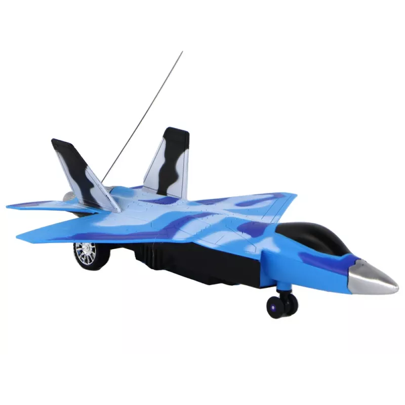 LEAN TOYS 16645 F-16 Fighting Falcon avião de combate com controlo remoto, efeitos sonoros e luminosos, 2,4 GHz, Cinzento