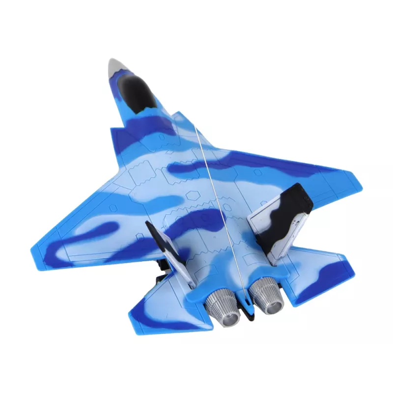 LEAN TOYS 16645 F-16 Fighting Falcon avião de combate com controlo remoto, efeitos sonoros e luminosos, 2,4 GHz, Cinzento