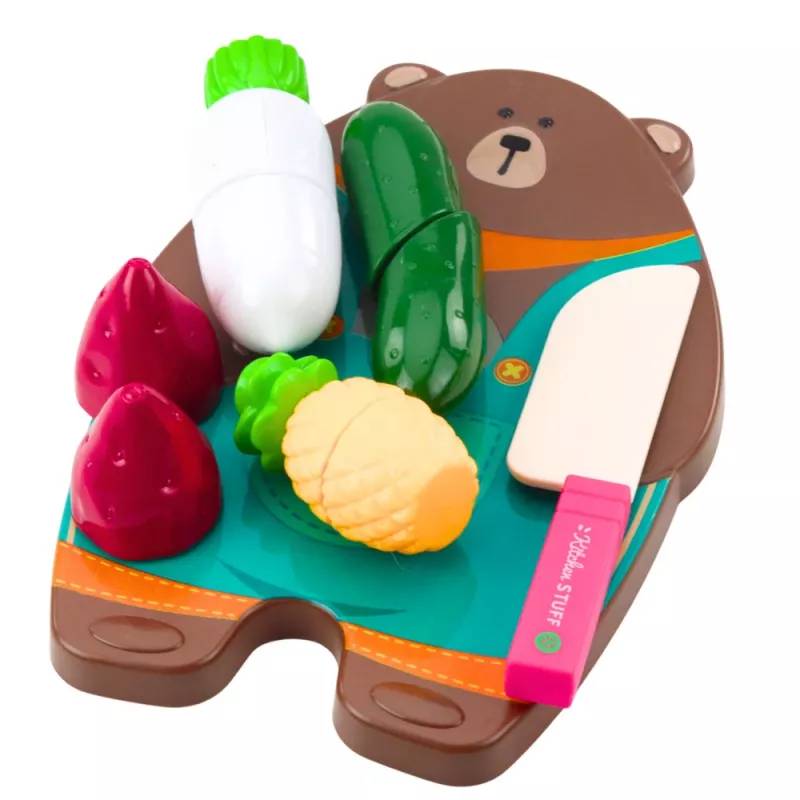 LEAN TOYS conjunto de corte de legumes com tábua e faca, acessório educativo para crianças