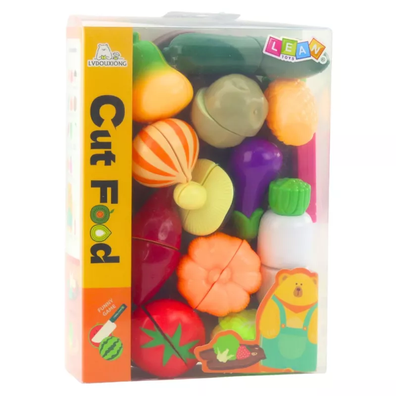 LEAN TOYS conjunto de corte de legumes com tábua e faca, acessório educativo para crianças