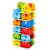 LEAN TOYS torre de elefantes jogo de destreza elefantes em equilíbrio com cartas coloridas 46 peças