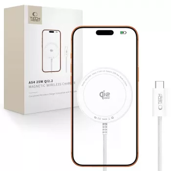 TECH-PROTECT A54 carregador sem fios MagSafe magnético 25W Qi2.2 Branco