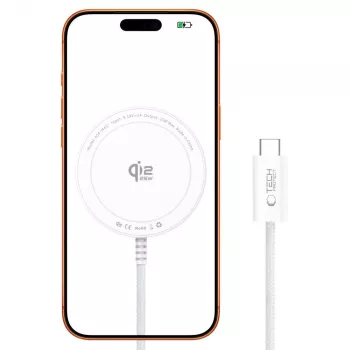 TECH-PROTECT A54 carregador sem fios MagSafe magnético 25W Qi2.2 Branco