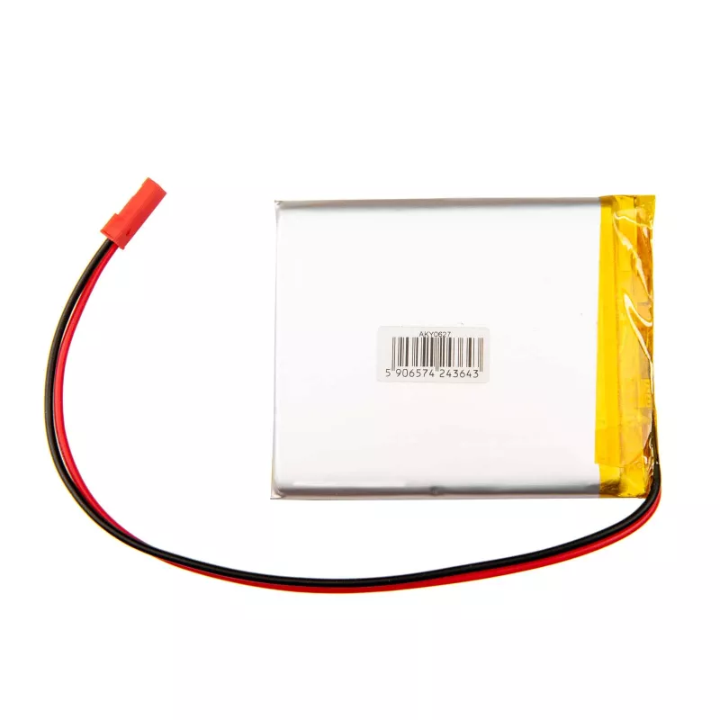 Akyga AKY0627 bateria Li-Po LP675568 3,7 V 3500 mAh com PCM, JST 2,54 mm 2 pinos, cabo 150 mm