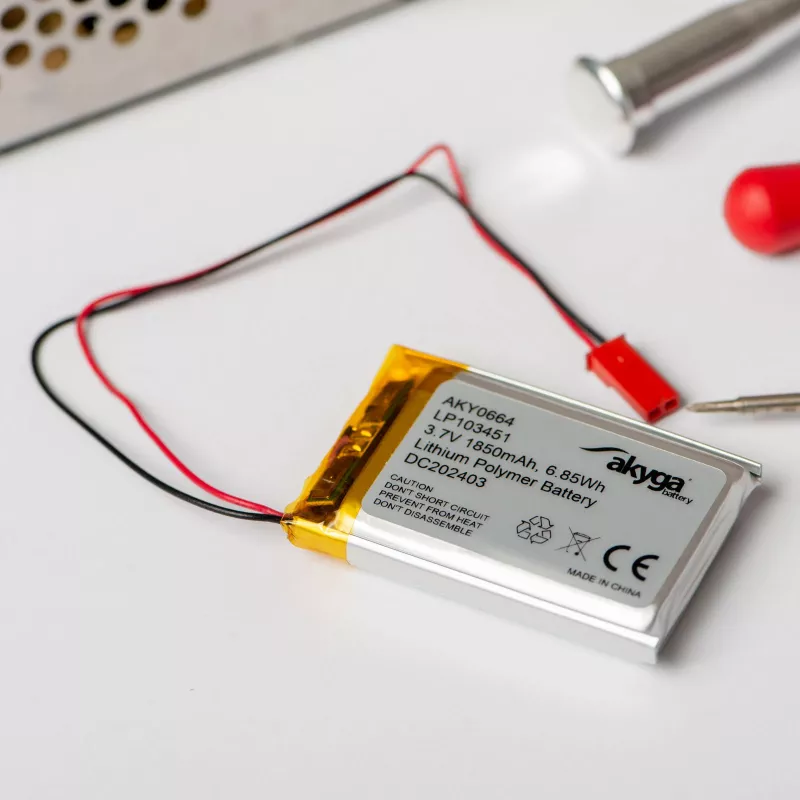 Akyga AKY0627 bateria Li-Po LP675568 3,7 V 3500 mAh com PCM, JST 2,54 mm 2 pinos, cabo 150 mm