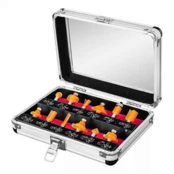 NEO TOOLS conjunto de 12 fresas de metal duro, haste 8 mm, caixa de madeira