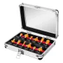 NEO TOOLS conjunto de 12 fresas de metal duro, haste 8 mm, caixa de madeira