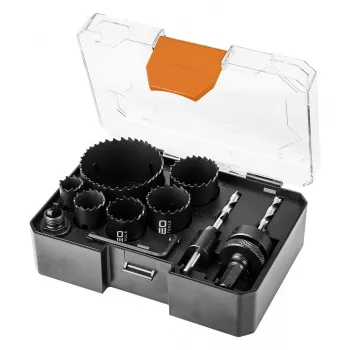 NEO TOOLS conjunto de serras copo bi-metal Co8% (19, 25, 30, 35, 40, 68 mm), 9 peças