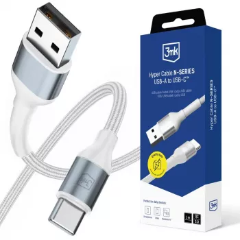 3mk Hyper Cable N-SERIES USB-A para USB-C 1m 18W branco