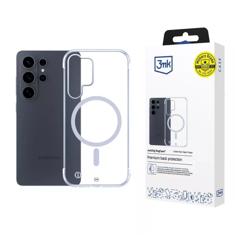 3MK Just20g MagCase para Samsung Galaxy S26 Ultra - Capa traseira MagSafe transparente