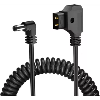 Newell D-Tap para DC 5,5x2,5mm Cabo espiral, 90cm, preto
