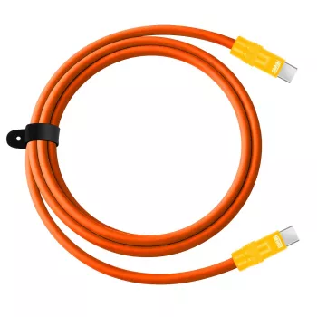 Cabo Newell USB-C para USB-C 100W, 2m, silicone, laranja-amarelo