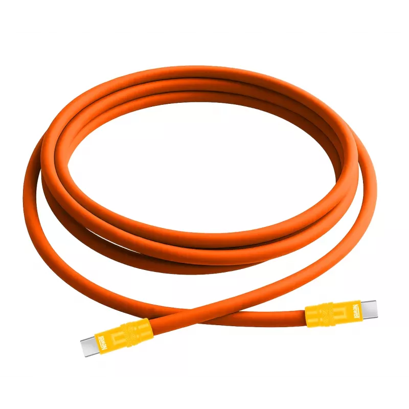 Cabo Newell USB-C para USB-C 100W, 2m, silicone, laranja-amarelo