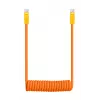 Cabo Newell USB-C para USB-C 100 W, 1,5 m, silicone, espiral, laranja-amarelo