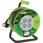 Extensão elétrica enrolável ACAR PZ-4Z/OTM H05VV-F 3G1.0 20m com proteção térmica, 4 tomadas Schuko, 230V/10A, IP20, preto/laranja
