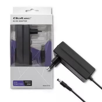 Fonte de alimentação AC/DC Qoltec 20W 5V 4A ficha 5,5x2,1mm