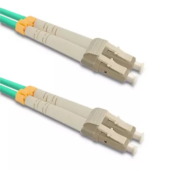 Cabo de patch de fibra ótica LC/UPC para LC/UPC 2,0 m turquesa OM3 multimodo duplex