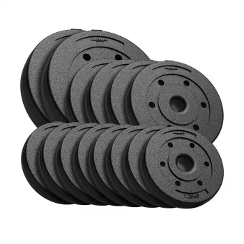 Conjunto de pesos de betume REBEL ACTIVE 30 kg (8 x 1,25 kg + 4 x 2,5 kg + 2 x 5 kg), furo 31 mm