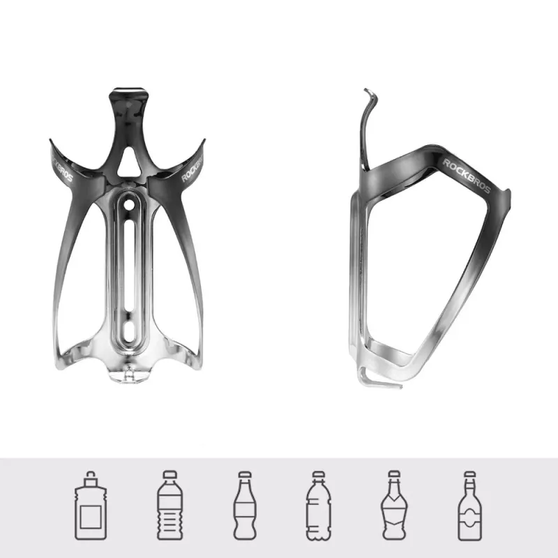Suporte de garrafa para bicicleta em liga de alumínio ROCKBROS RKL02 - preto/prateado
