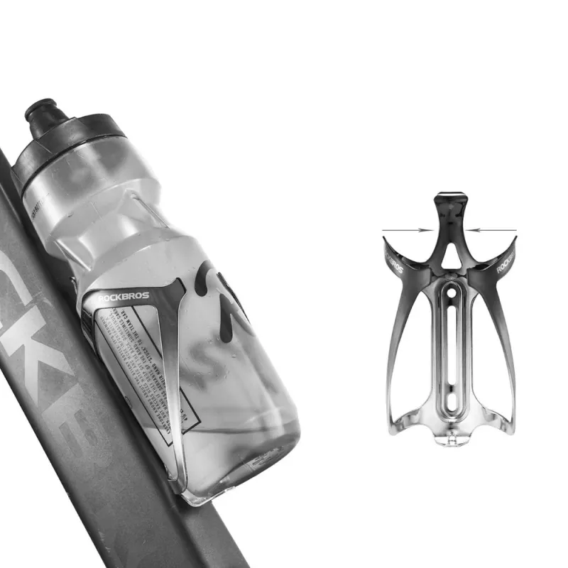 Suporte de garrafa para bicicleta em liga de alumínio ROCKBROS RKL02 - preto/prateado