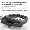 Pedais de bicicleta híbridos Rockbros M108 – compósito de nylon, SPD e plataforma plana de dupla face, preto