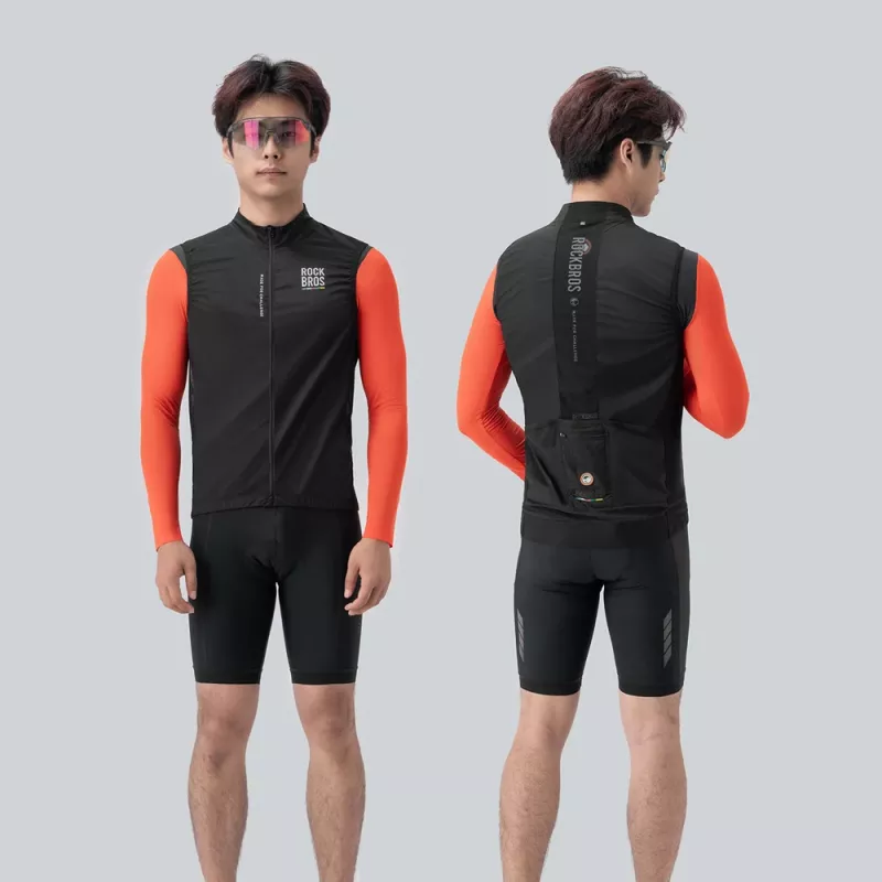 ROCKBROS ROAD TO SKY colete de homem, leve e respirável, para ciclismo, S preto