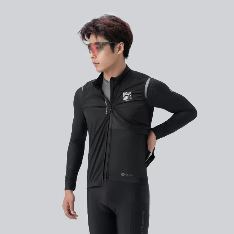 ROCKBROS ROAD TO SKY colete de homem, leve e respirável, para ciclismo, S preto