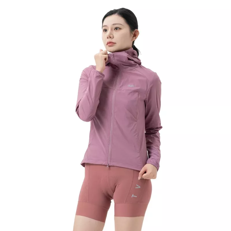 ROCKBROS casaco de ciclismo de mulher YPW079 TVI com capuz rosa tamanho M