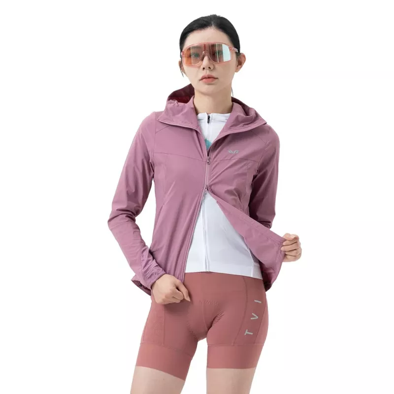 ROCKBROS casaco de ciclismo de mulher YPW079 TVI com capuz, rosa, tamanho L