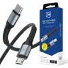 3MK Hyper Cable N-SERIES USB-C para Micro-USB 1m QC 3.0 5V/2A 10W preto