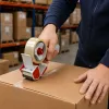 LEAN dispensador manual de fita adesiva com tensor, largura 50 mm, vermelho e preto