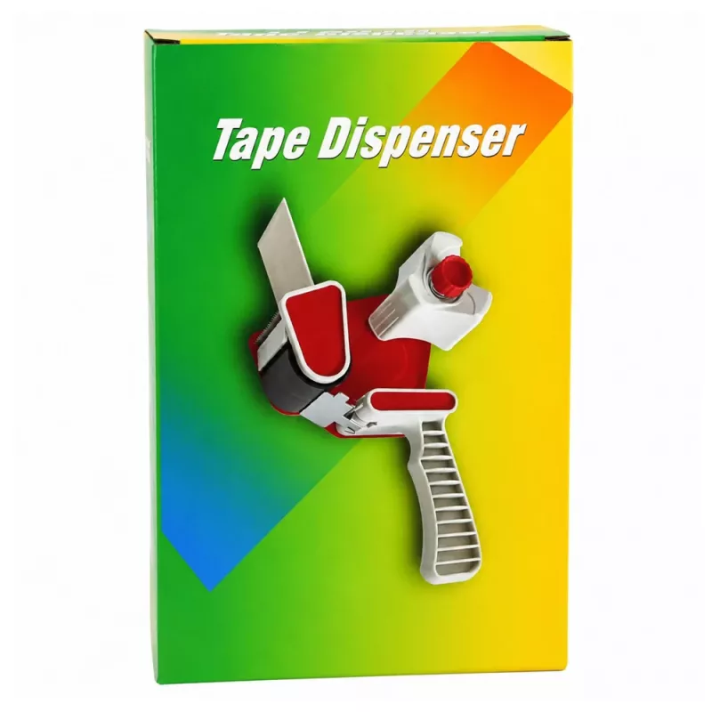 LEAN dispensador manual de fita adesiva com tensor, largura 50 mm, vermelho e preto