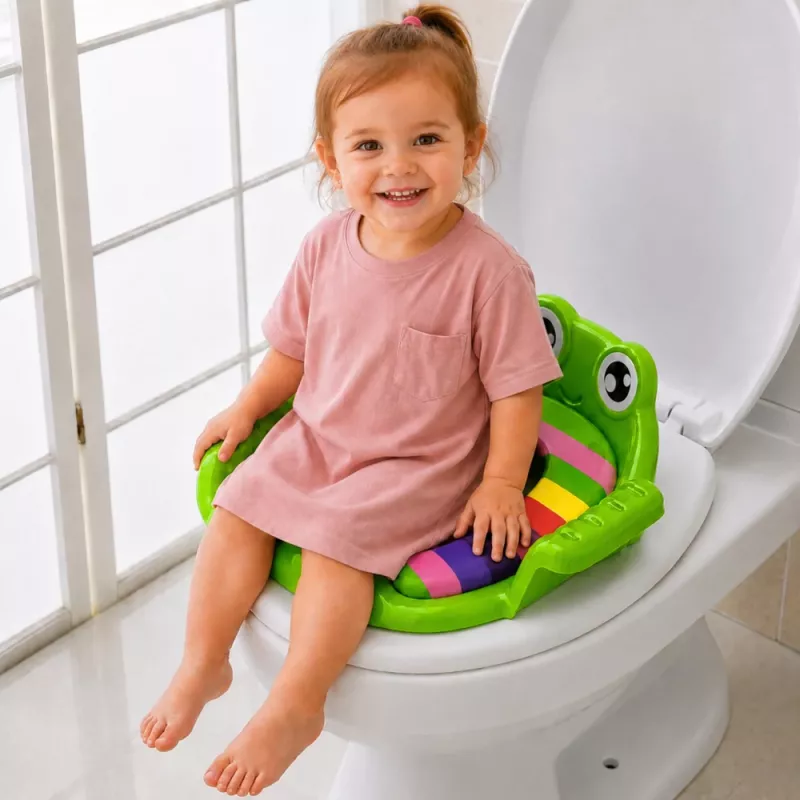 LEAN TOYS capa de assento de sanita para criança, assento macio com pegas, verde