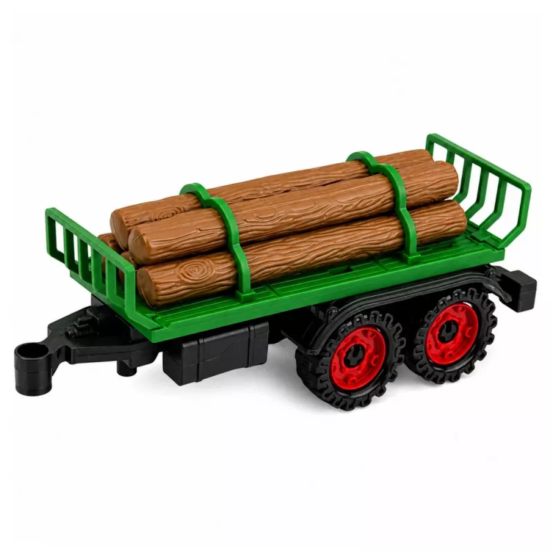 LEAN TOYS trator agrícola com transporte de madeira, motor pull-back, fardos, 35 cm