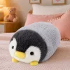 LEAN TOYS pinguim de peluche, peluche macio branco e cinzento 16 cm