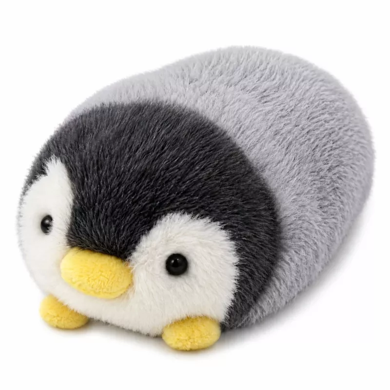 LEAN TOYS pinguim de peluche, peluche macio branco e cinzento 16 cm