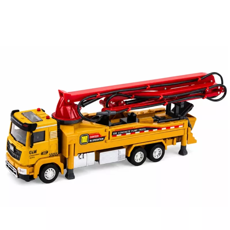 LEAN TOYS camião de bomba de betão RC brinquedo com luzes, sons, jato de água, escala 1:40