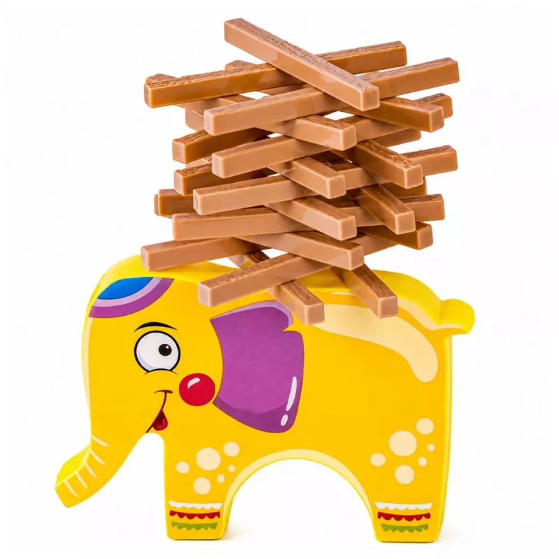 LEAN TOYS jogo de destreza elefante equilibrista torre de blocos para construir elefante 61 peças