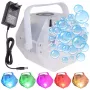 LIGHT4ME BUBBLE máquina de bolhas pequena e eficiente com iluminação RGB, preta, 25W, depósito de 0,6L