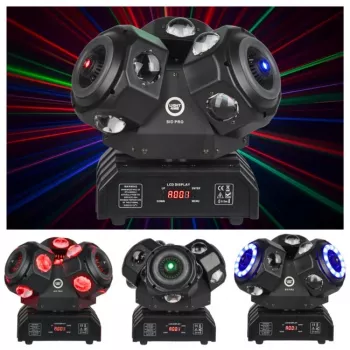 LIGHT4ME SID PRO luz moving head 5 em 1 com efeitos beam, wash, strobe, laser e gobo