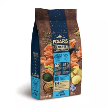 POLARIS ração seca sem cereais para cães com salmão e peru - 12kg