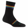 Darn Tough mulher Prism Micro Crew Lightweight Cushion meias - preto
