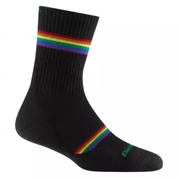 Darn Tough mulher Prism Micro Crew Lightweight Cushion meias - preto