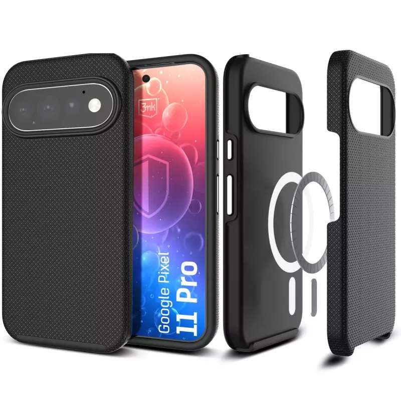 Capa MagCase à prova de choque 3mk Hardy para Google Pixel 11 Pro, transparente