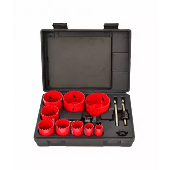 AWTOOLS conjunto de serras copo bimetal 19-64 mm, 13 peças com 2 adaptadores e mala
