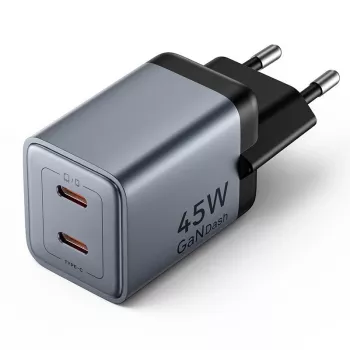 VENTION Carregador de parede GaN 90W Dual-USB-C (45W+45W) - preto