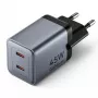 VENTION Carregador de parede GaN 90W Dual-USB-C (45W+45W) - preto